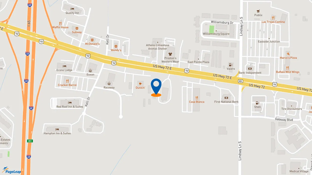 https://pageleap.com map showing location of 7 Brew Coffee in Athens.