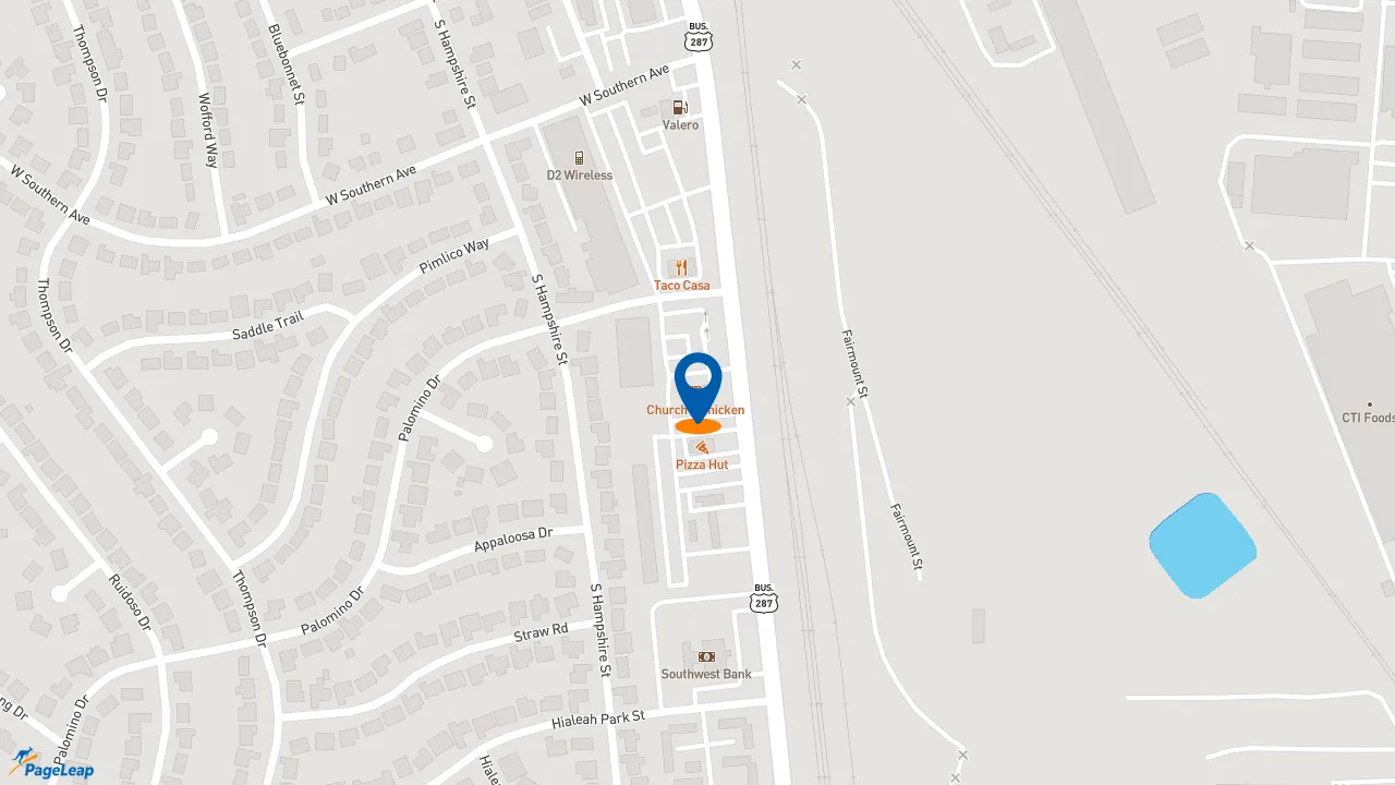 https://pageleap.com map showing location of 7 Brew Coffee in Saginaw.