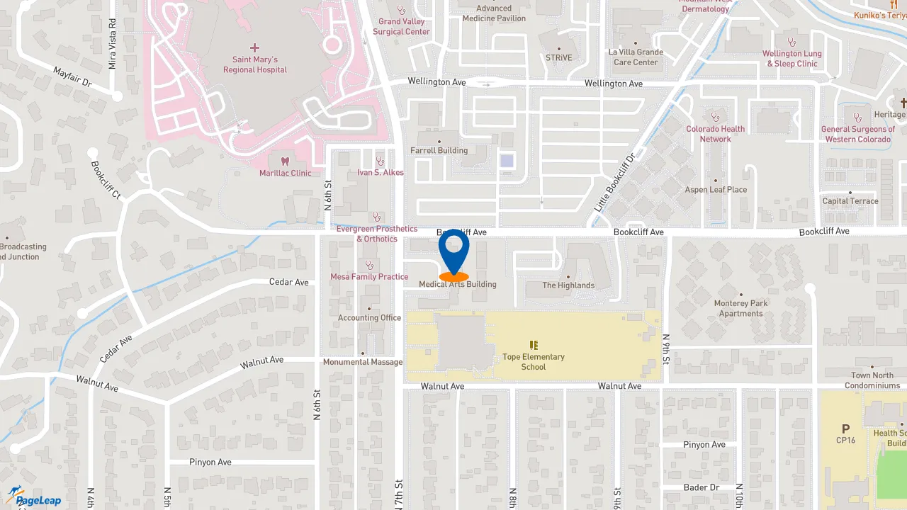 https://pageleap.com map showing location of 7th Street Deli in Grand Junction.