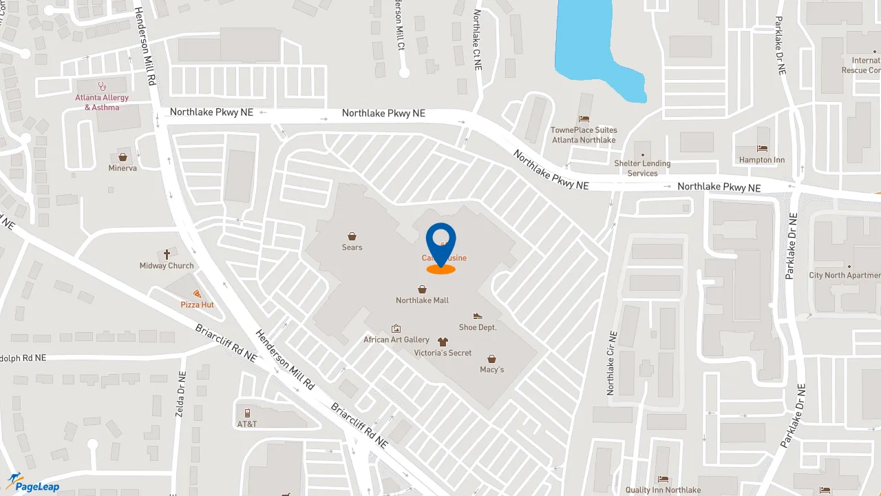 https://pageleap.com map showing location of American Deli in Atlanta.