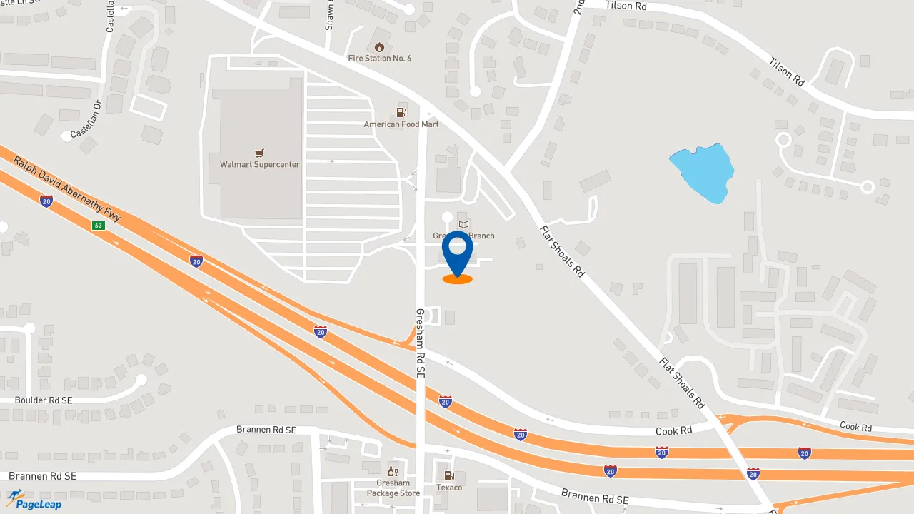 https://pageleap.com map showing location of American Deli in Atlanta.