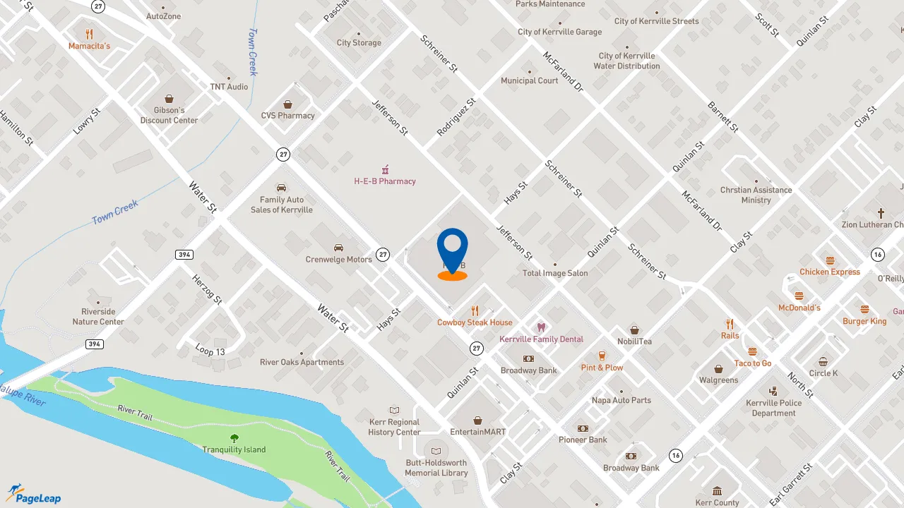 https://pageleap.com map showing location of AnyWing Goes in Kerrville.