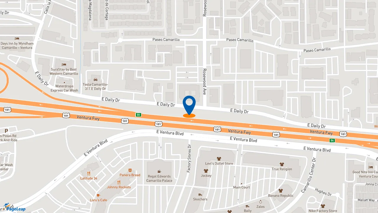 https://pageleap.com map showing location of Baja Fresh in Camarillo.