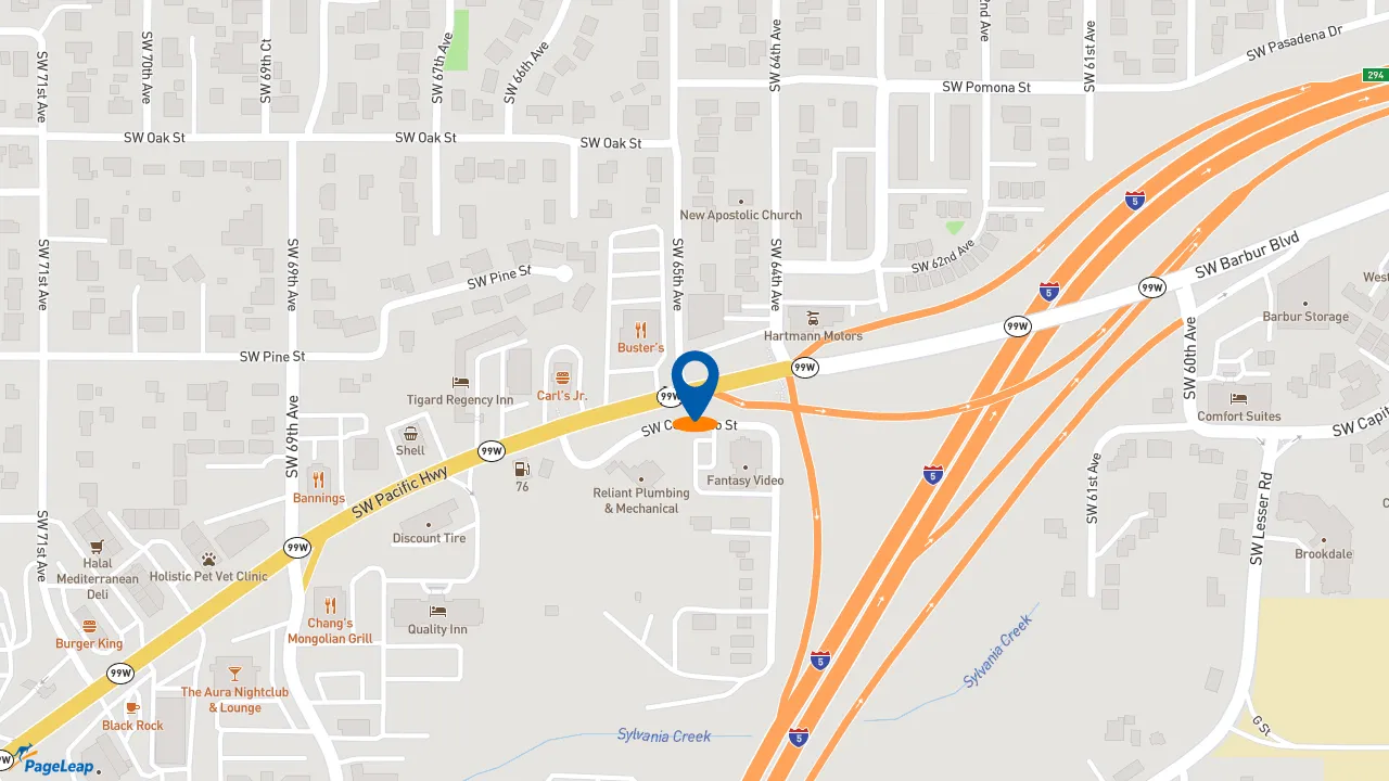 https://pageleap.com map showing location of Baja Fresh in Portland.