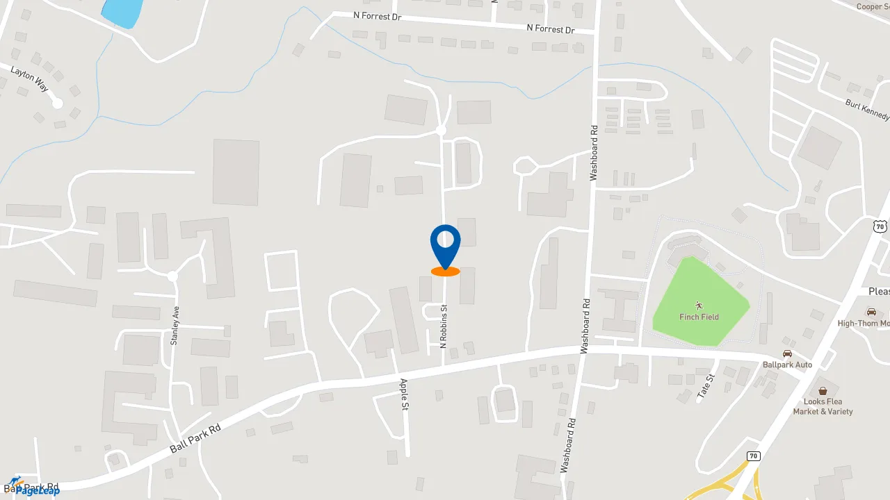 https://pageleap.com map showing location of Beal Racing Engines in Thomasville.