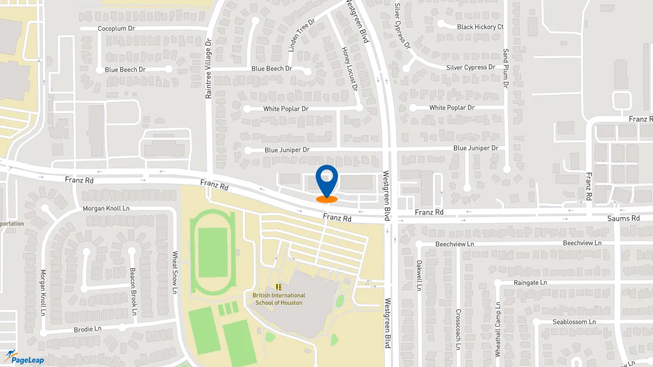 https://pageleap.com map showing location of Beans &amp; Brews Coffeehouse in Katy.