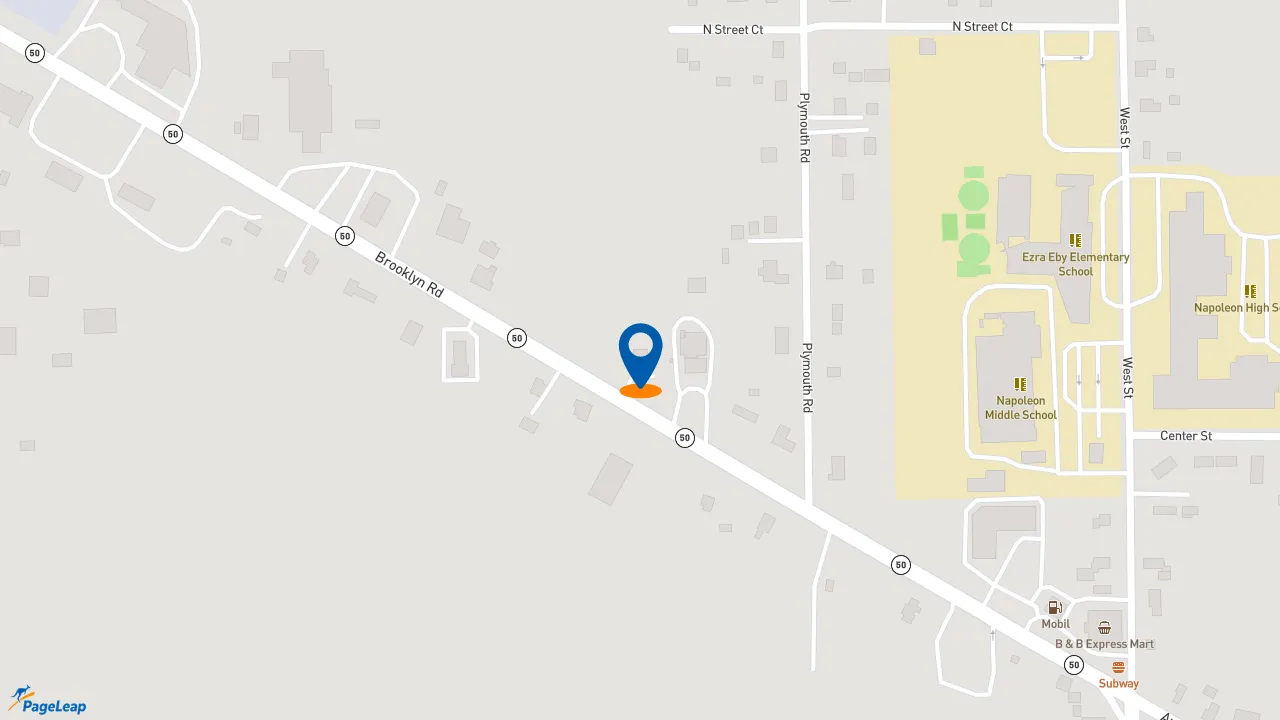 https://pageleap.com map showing location of BIGGBY COFFEE in Jackson.