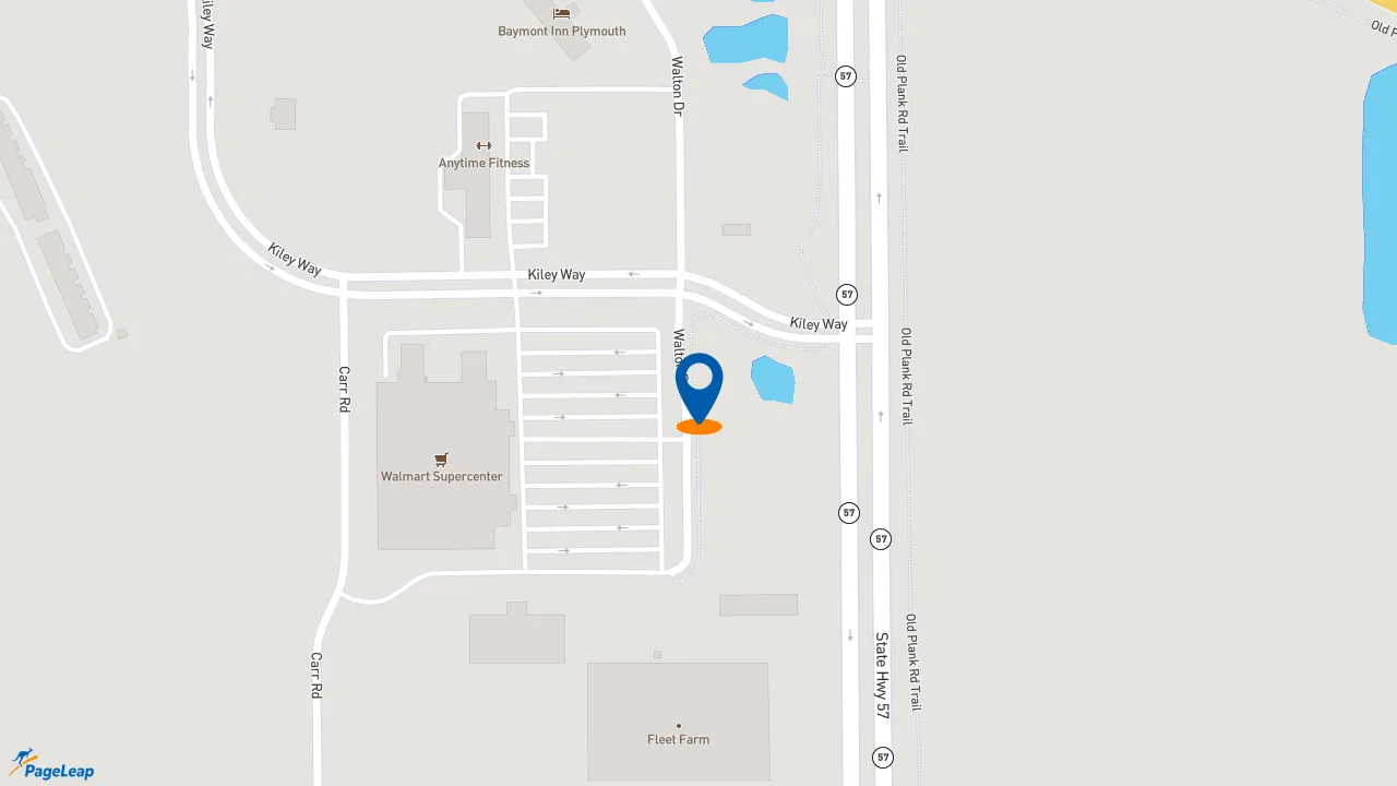 https://pageleap.com map showing location of BIGGBY Coffee in Plymouth.