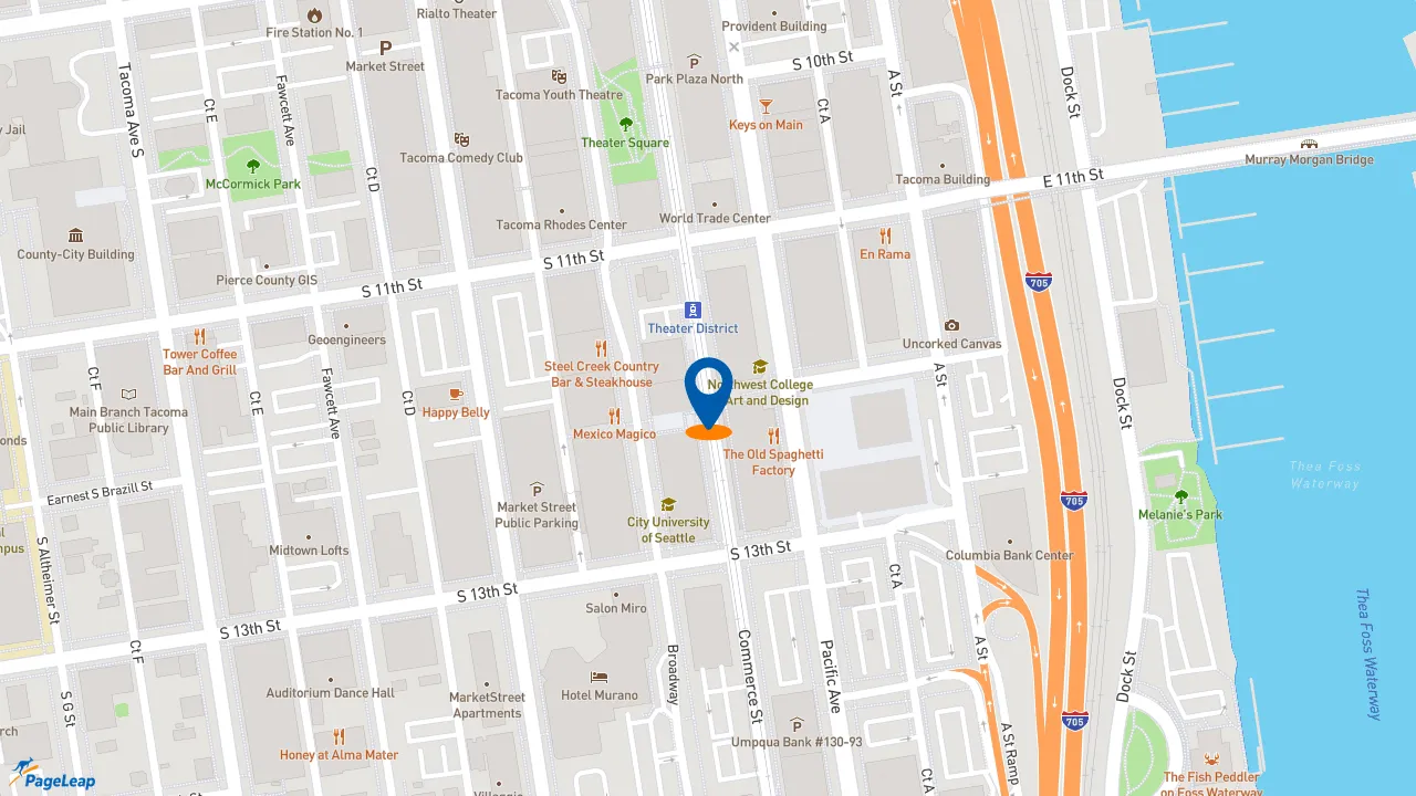 https://pageleap.com map showing location of Birriera Gourmet in Tacoma.