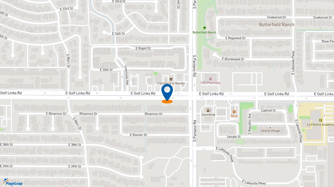 https://pageleap.com map showing location of Black Rock Coffee Bar in Tucson.