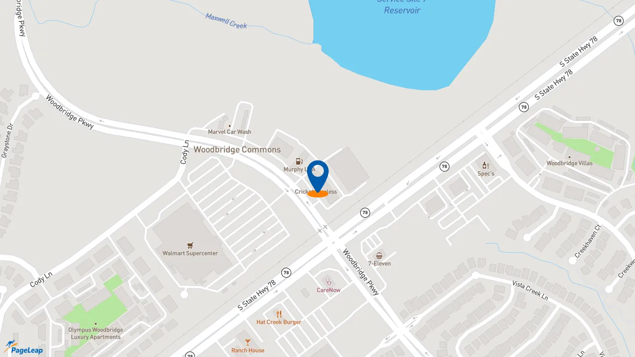 https://pageleap.com map showing location of Black Rock Coffee Bar in Sachse.