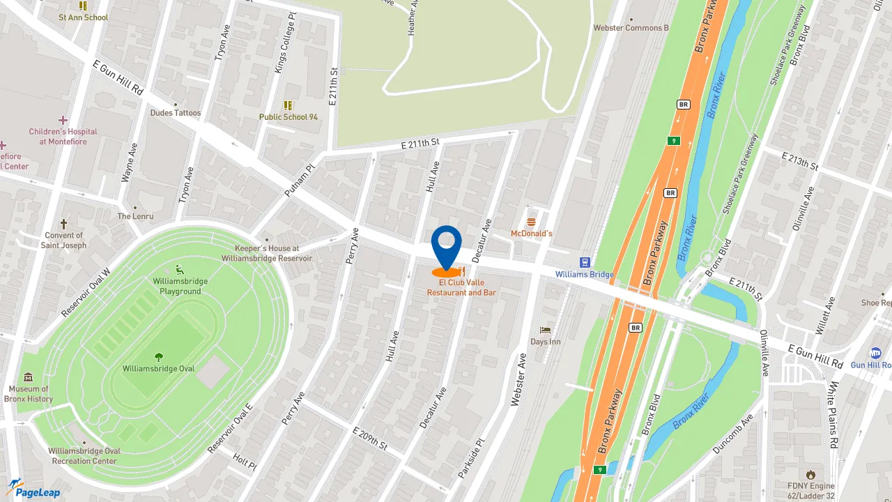 https://pageleap.com map showing location of Blimpie in Bronx.