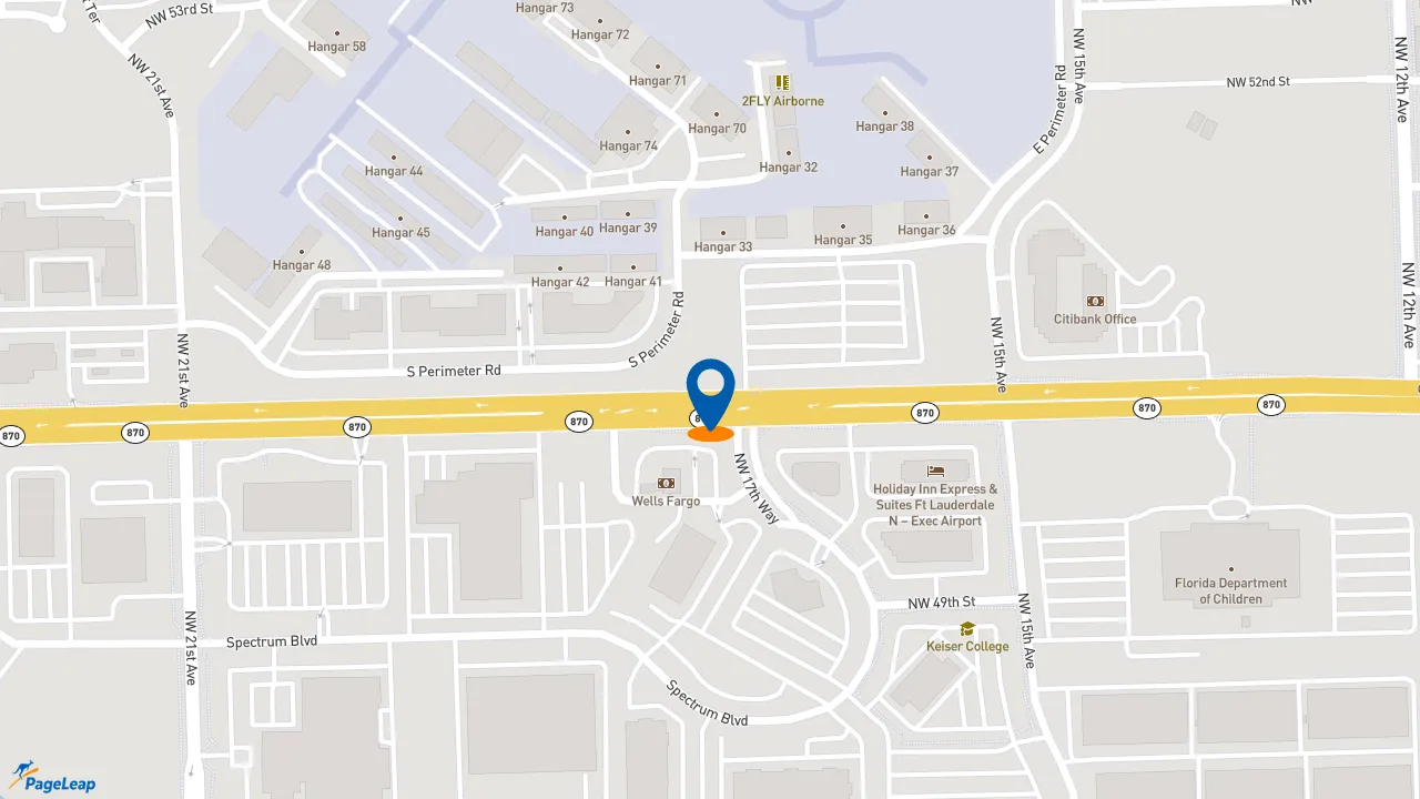 https://pageleap.com map showing location of Blimpie in Fort Lauderdale.