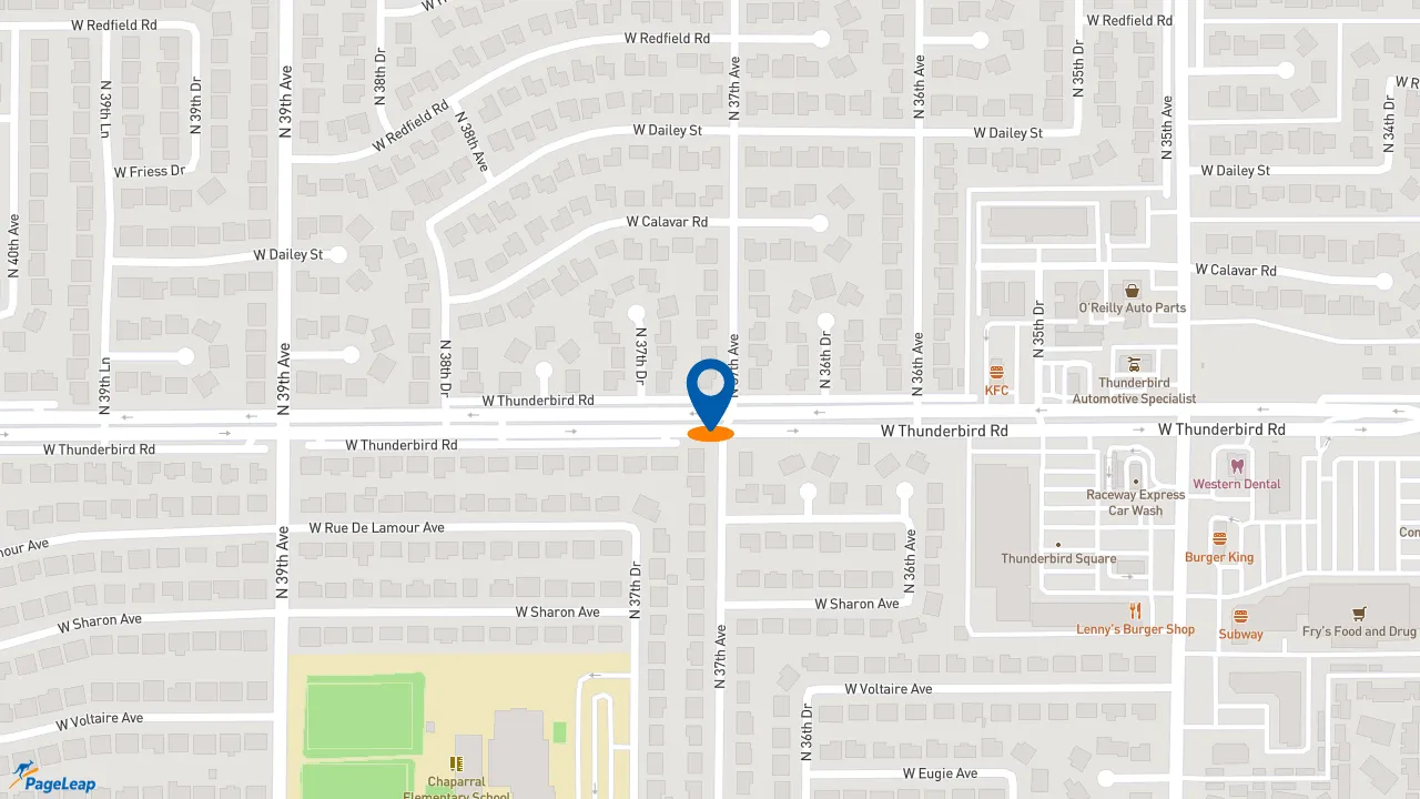 https://pageleap.com map showing location of Blimpie in Phoenix.