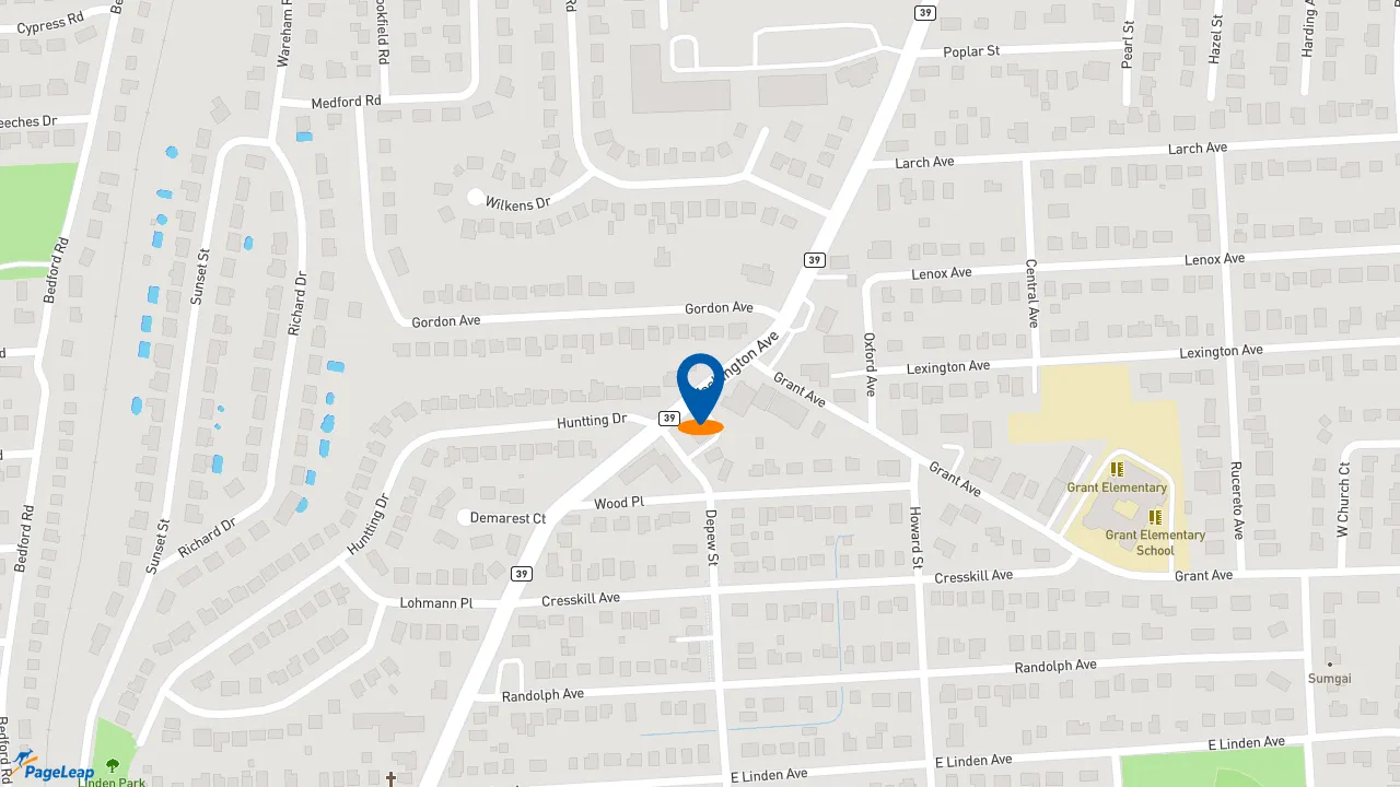https://pageleap.com map showing location of Blimpie in Dumont.