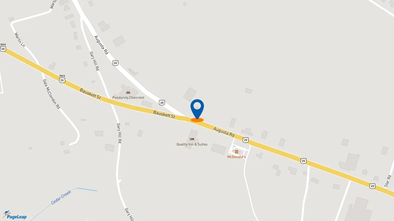 https://pageleap.com map showing location of Bojangles in Edgefield.