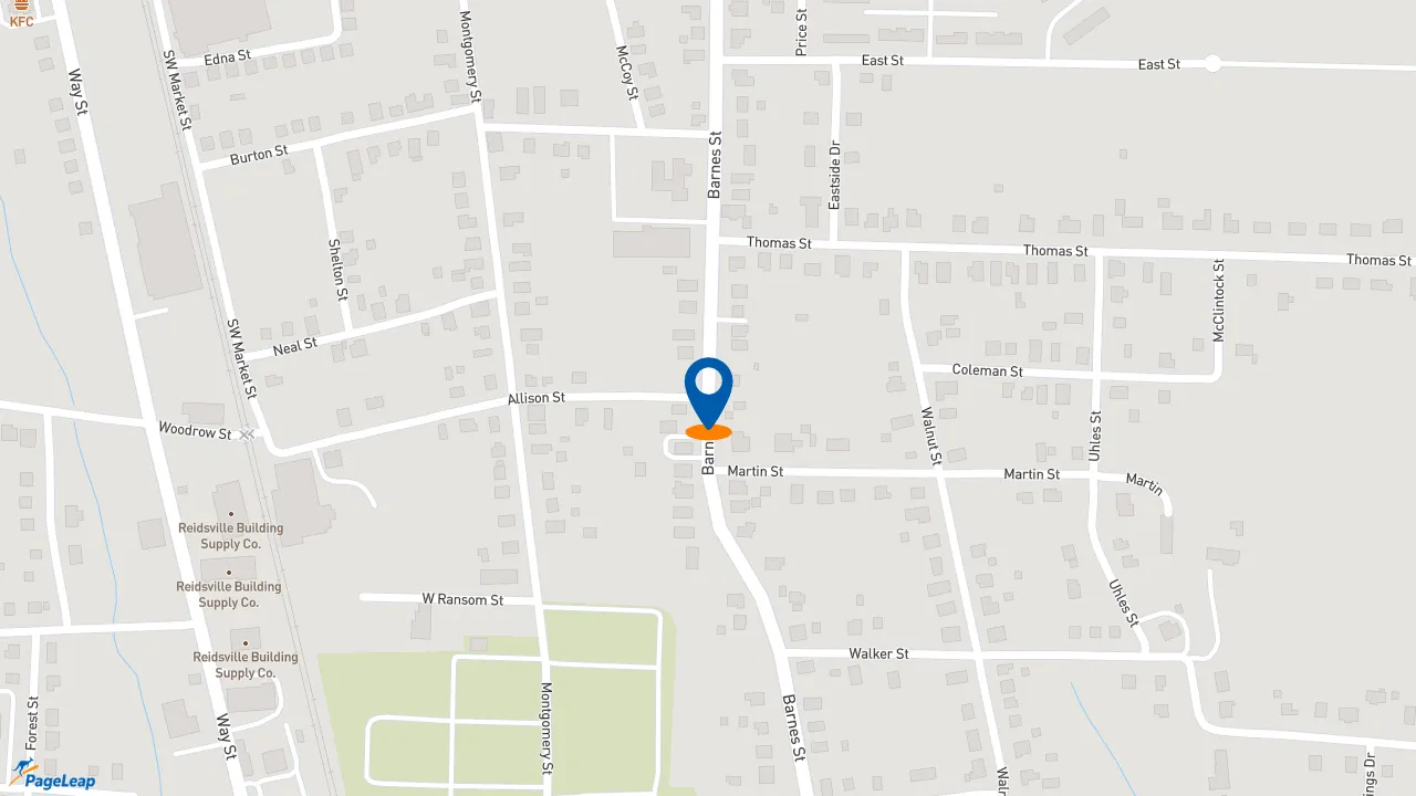 https://pageleap.com map showing location of Bojangles in Reidsville.