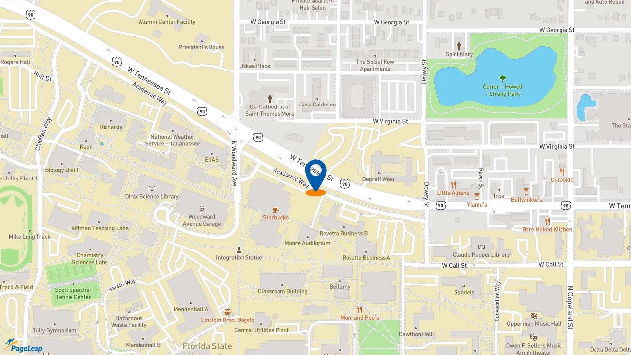 https://pageleap.com map showing location of Bojangles - Closed in Tallahassee.
