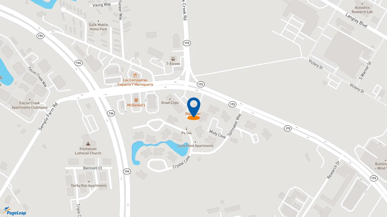 https://pageleap.com map showing location of Bojangles in Hampton.