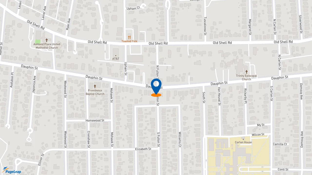 https://pageleap.com map showing location of Bojangles in Mobile.
