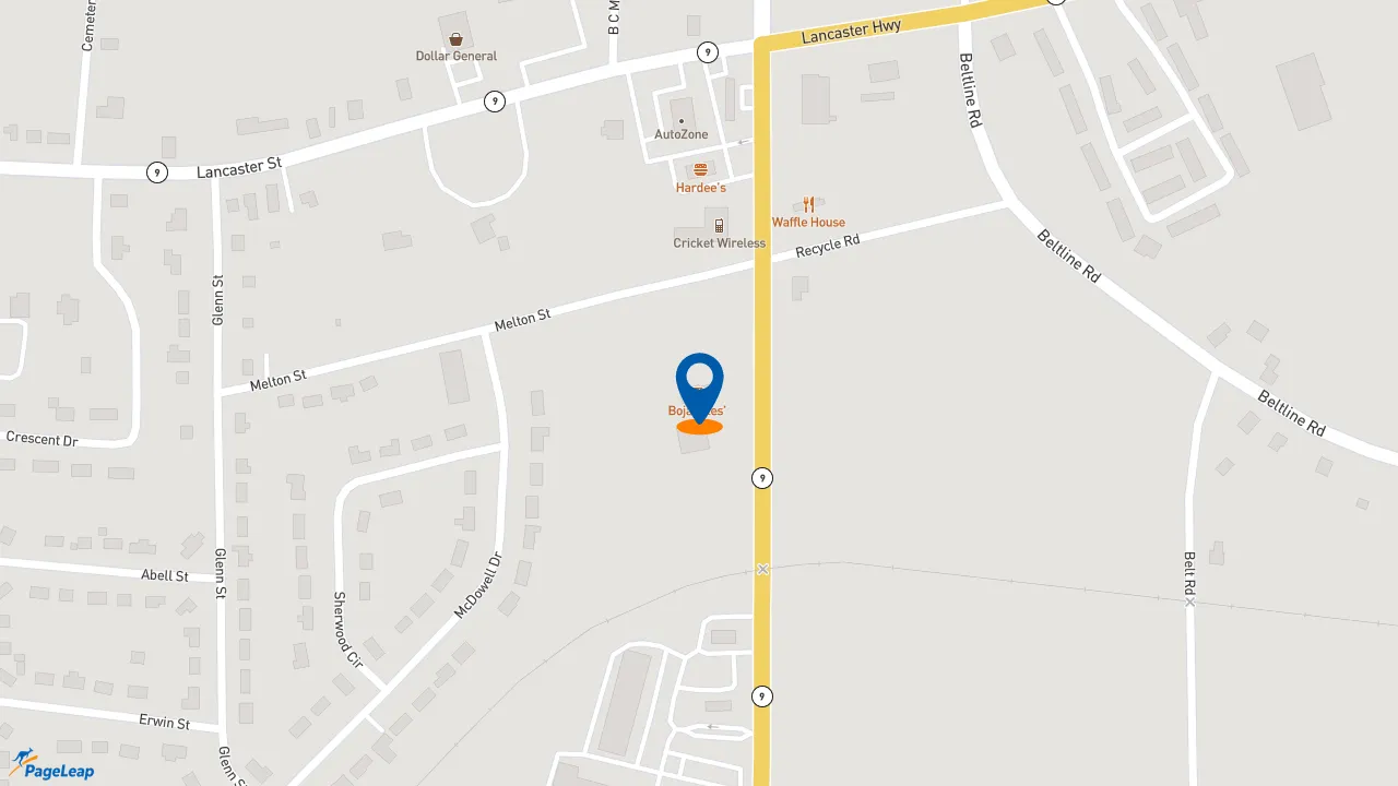 https://pageleap.com map showing location of Bojangles in Chester.