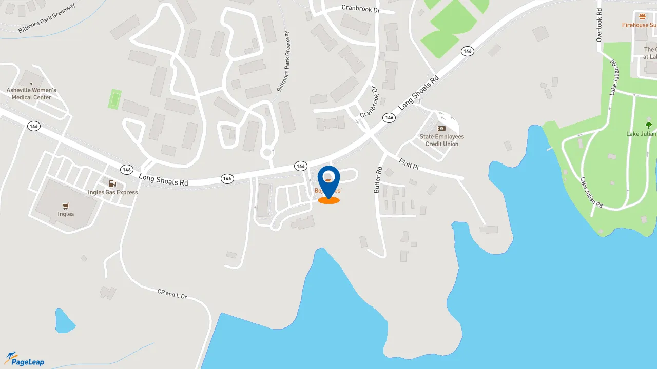 https://pageleap.com map showing location of Bojangles in Arden.