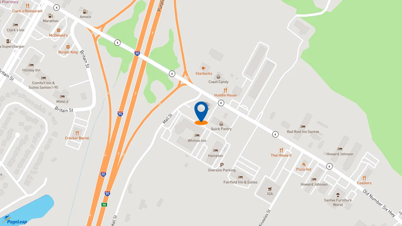 https://pageleap.com map showing location of Bojangles in Port Wentworth.
