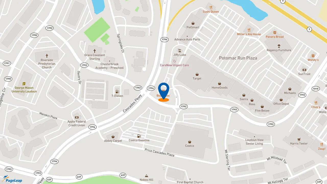 https://pageleap.com map showing location of Bojangles in Sterling.