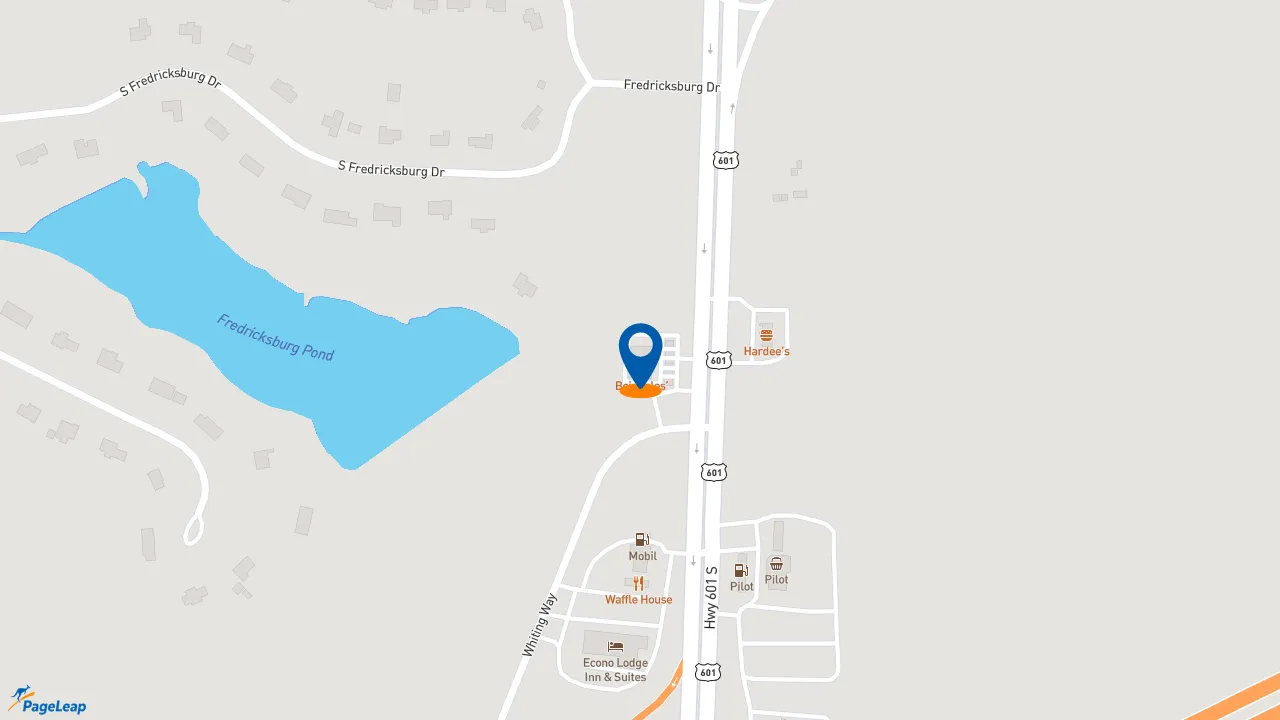https://pageleap.com map showing location of Bojangles in Lugoff.