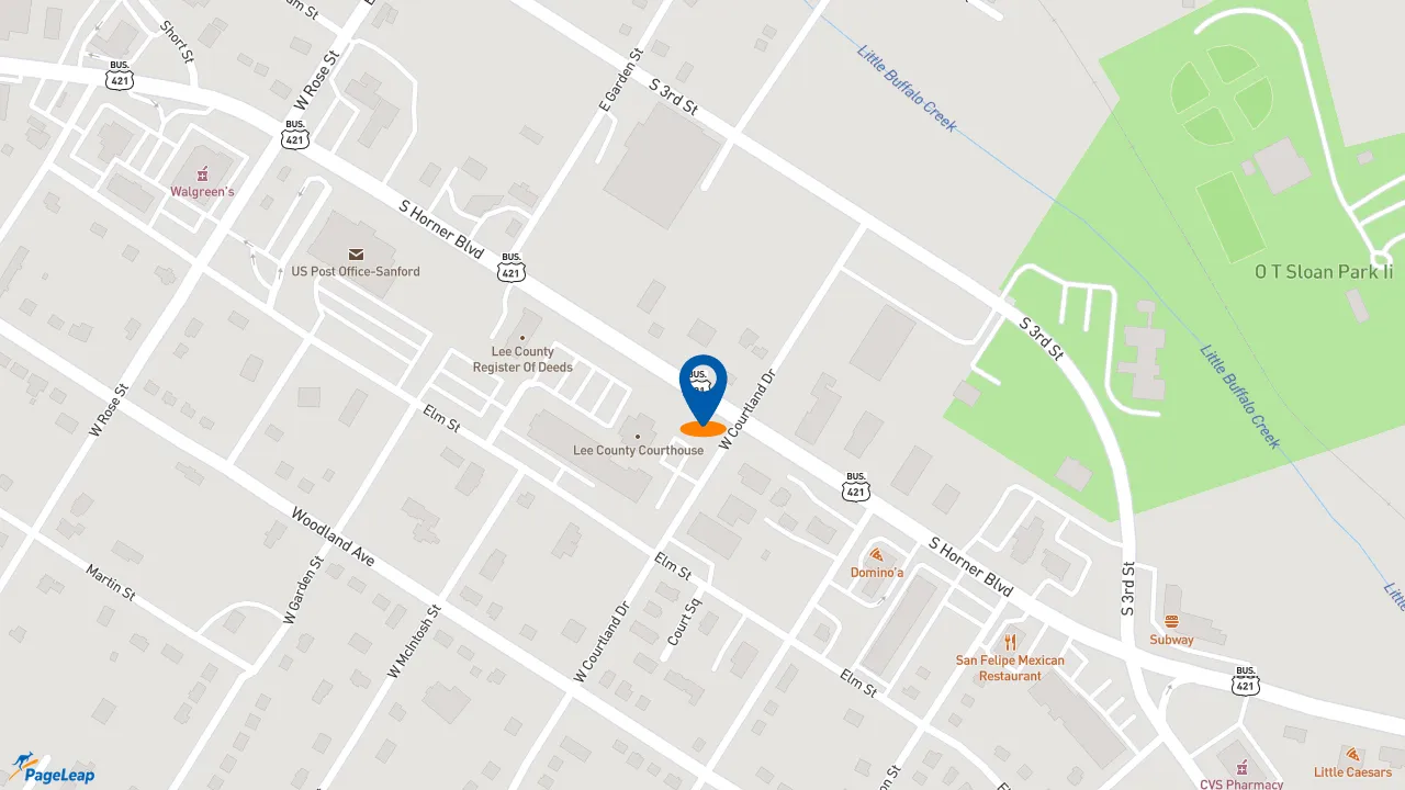 https://pageleap.com map showing location of Bojangles in Sanford.
