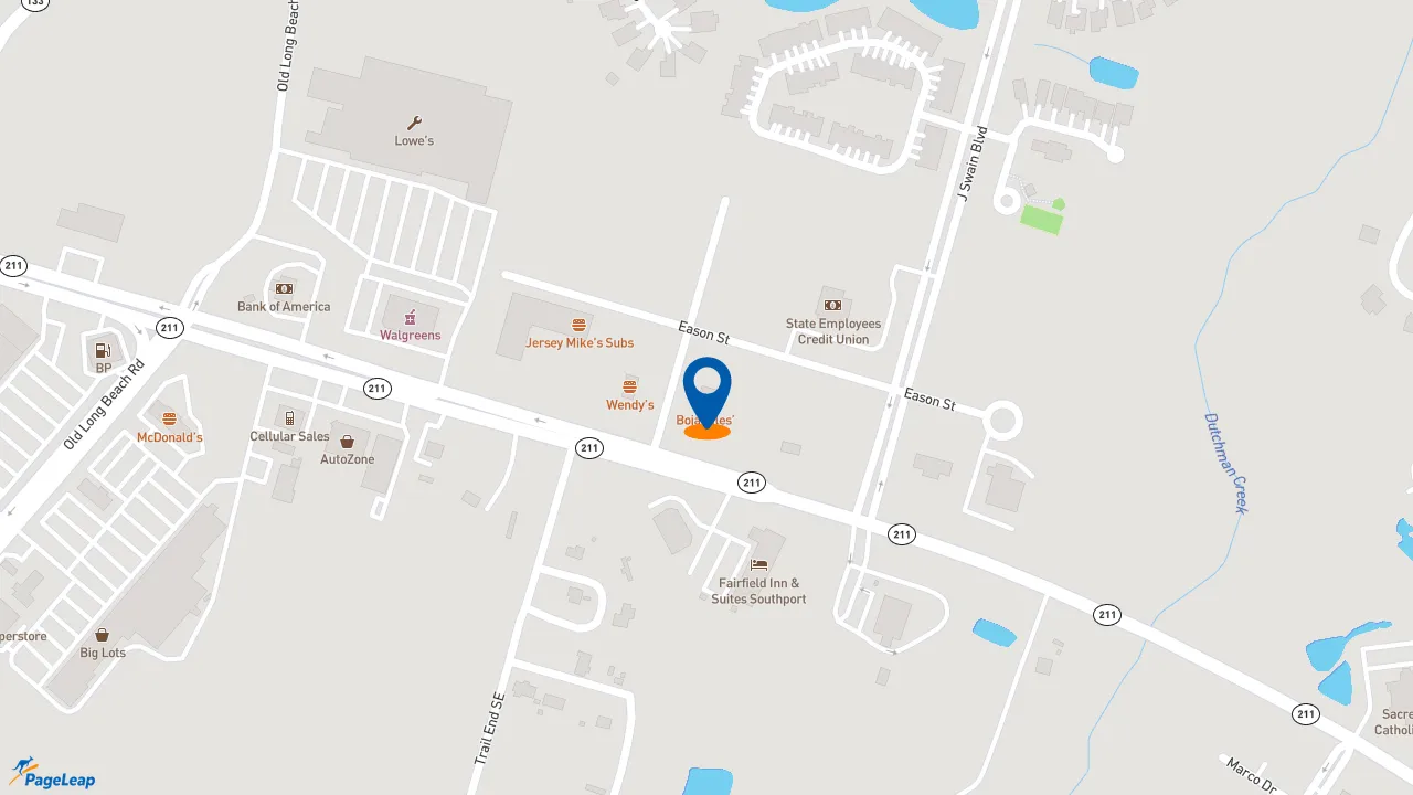 https://pageleap.com map showing location of Bojangles in Southport.