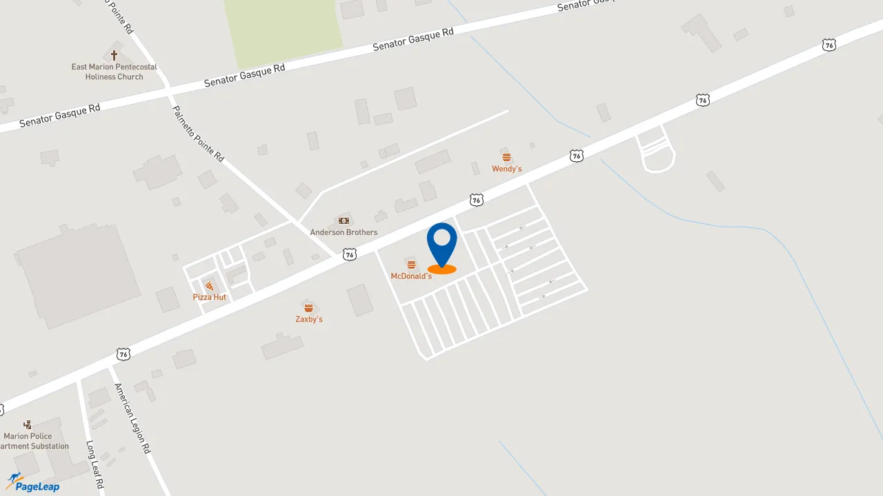 https://pageleap.com map showing location of Bojangles in Marion.