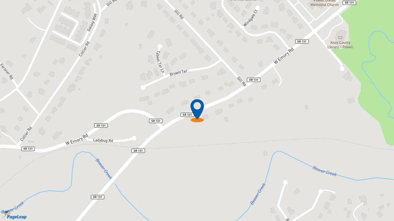 https://pageleap.com map showing location of Bojangles in Powell.
