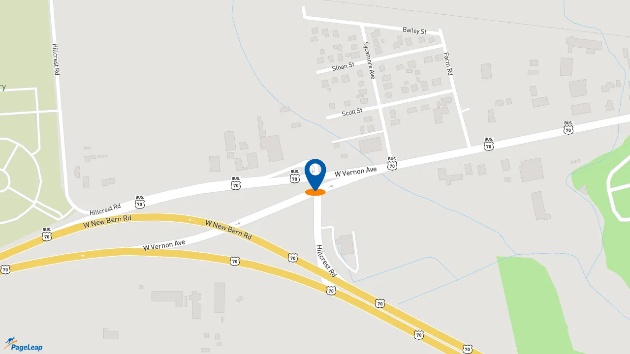https://pageleap.com map showing location of Bojangles in Kinston.