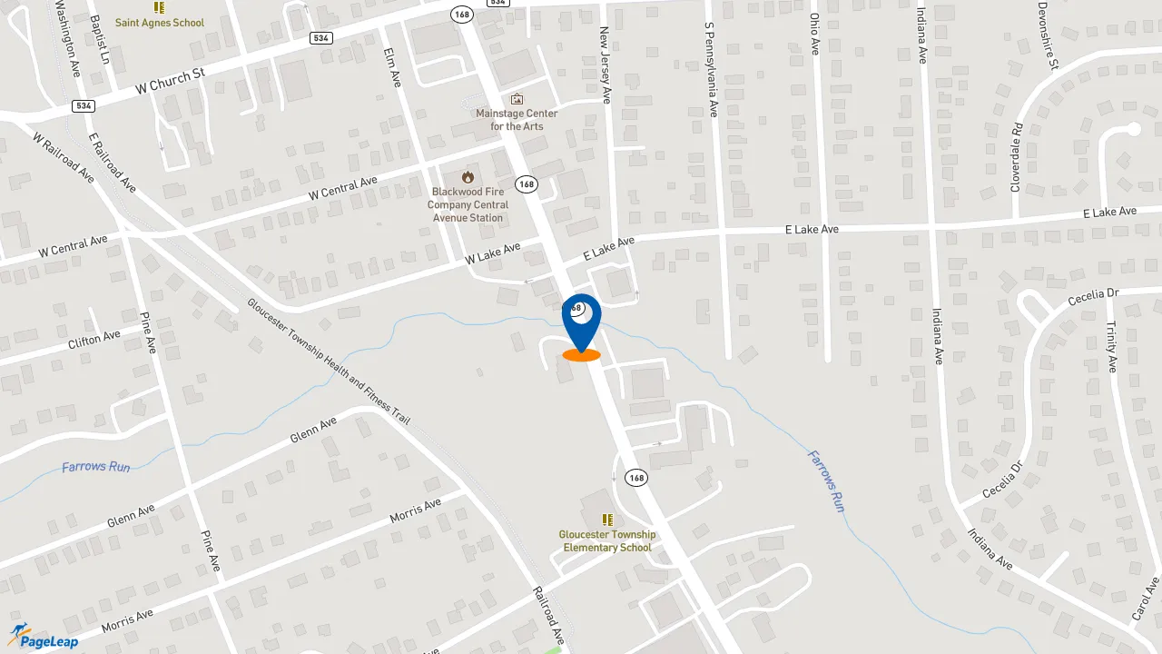 https://pageleap.com map showing location of Boston Market in Gloucester Township.