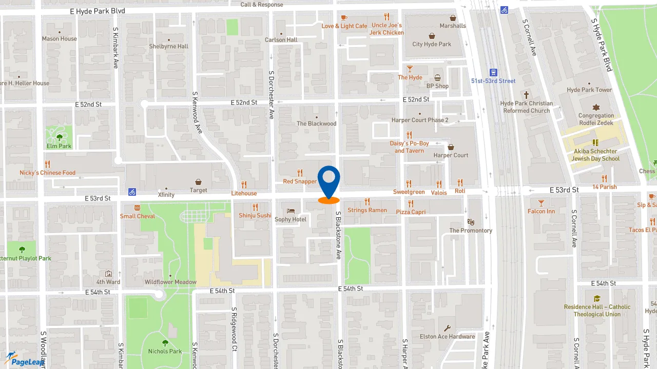 https://pageleap.com map showing location of Boston Market in Chicago.