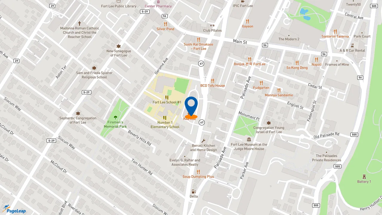 https://pageleap.com map showing location of Boston Market in Fort Lee.