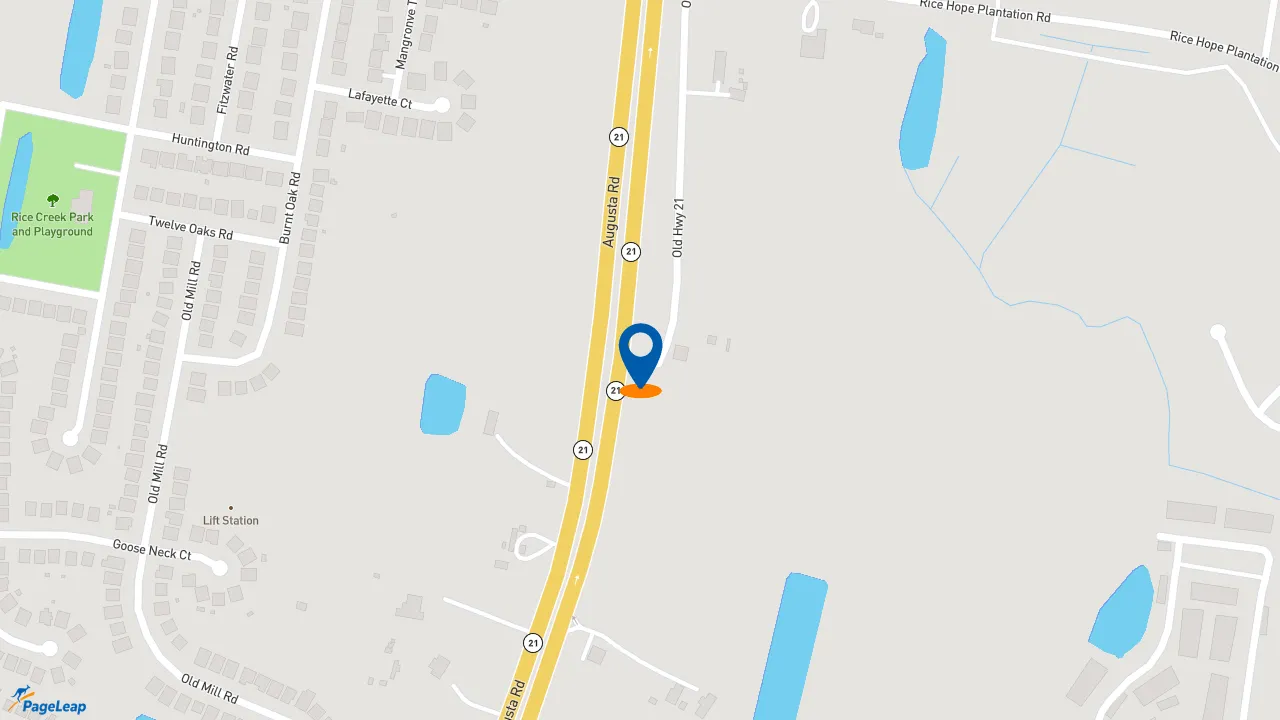 https://pageleap.com map showing location of Burger King in Port Wentworth.