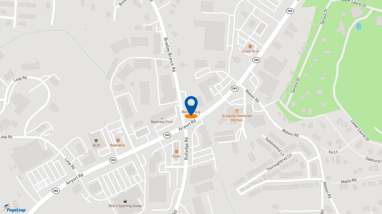 https://pageleap.com map showing location of Burger King in Arden.
