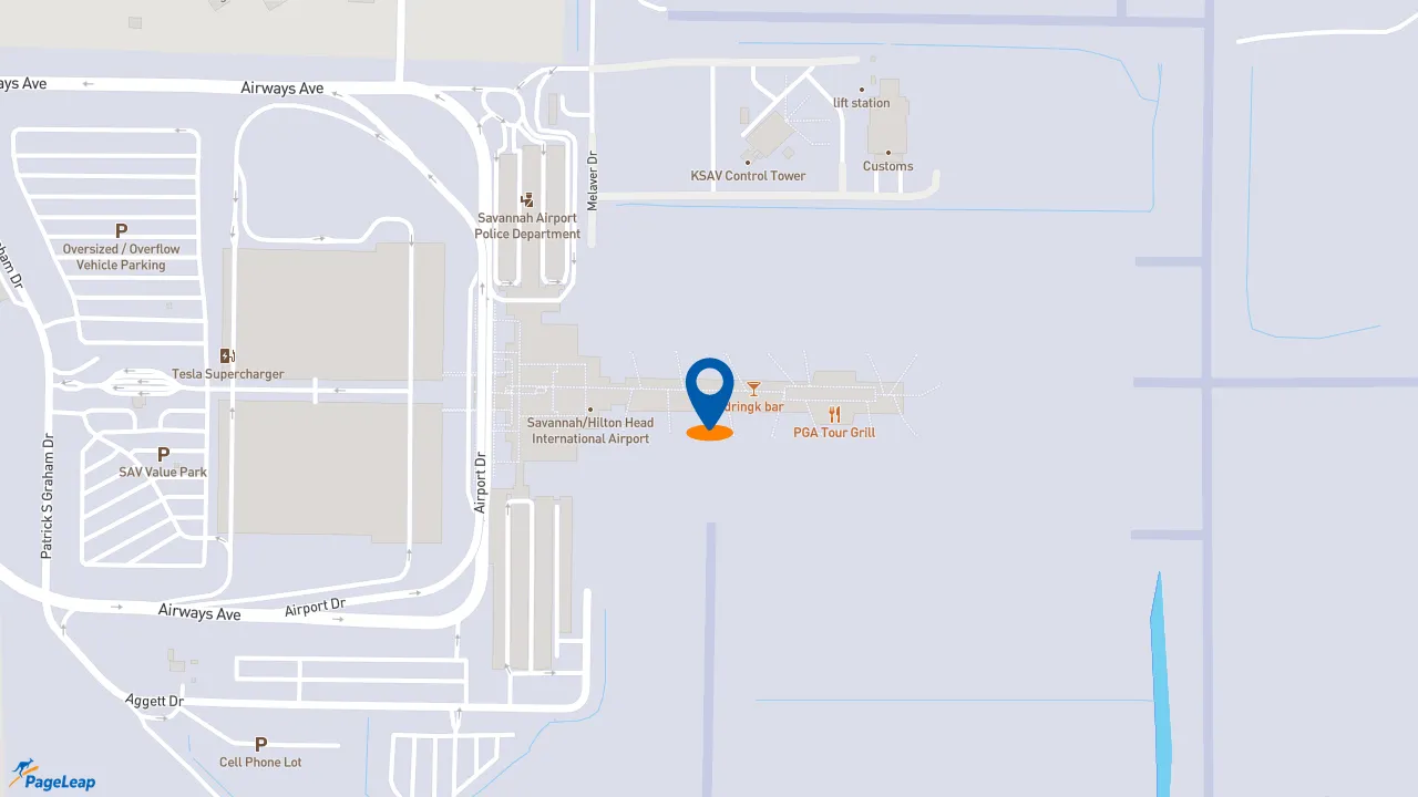 https://pageleap.com map showing location of Burger King in Savannah.