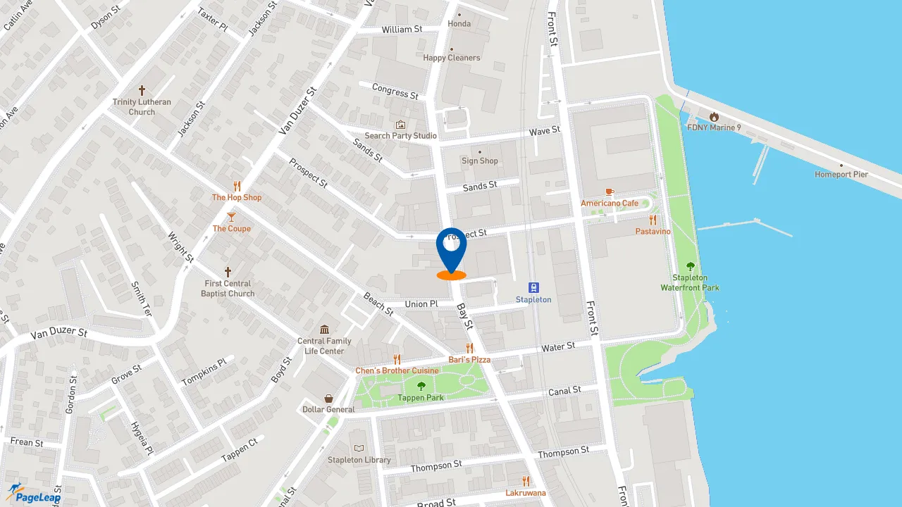 https://pageleap.com map showing location of Burger King in Staten Island.