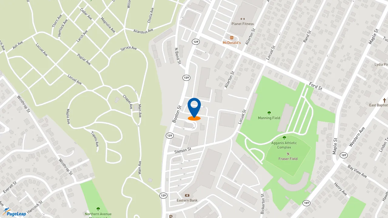 https://pageleap.com map showing location of Burger King in Lynn.