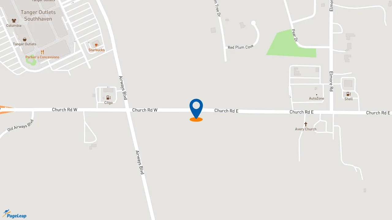 https://pageleap.com map showing location of Burger King in Southaven.
