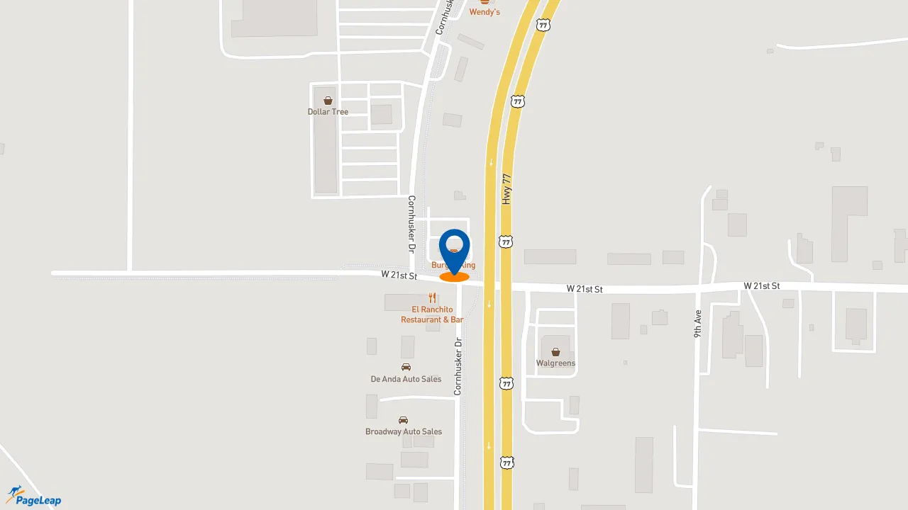 https://pageleap.com map showing location of Burger King in South Sioux City.