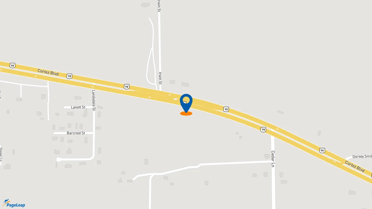 https://pageleap.com map showing location of Burger King in Brooksville.