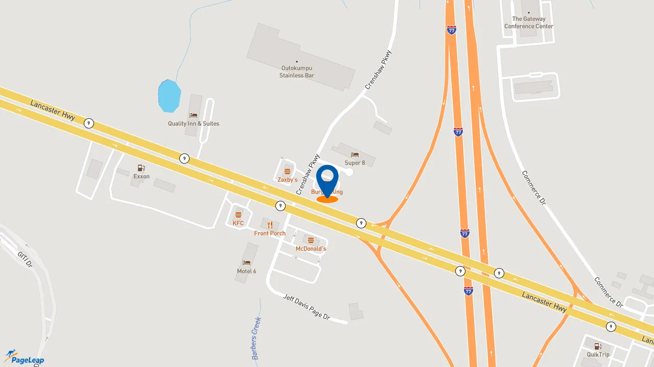 https://pageleap.com map showing location of Burger King in Richburg.