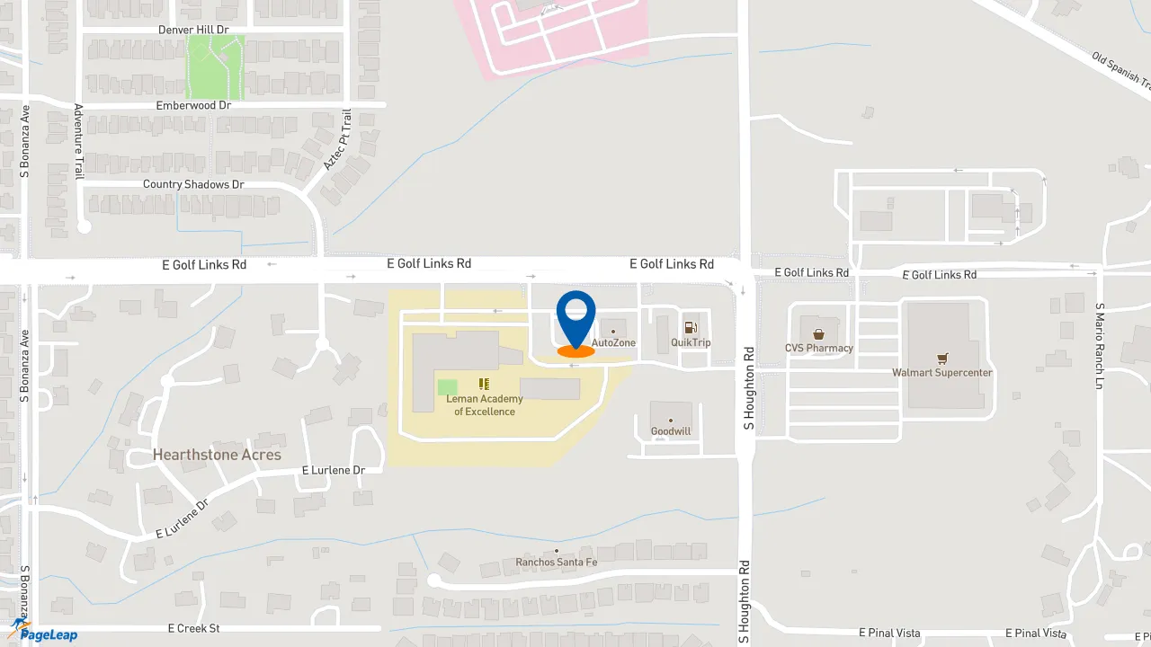 https://pageleap.com map showing location of Burger King in Tucson.