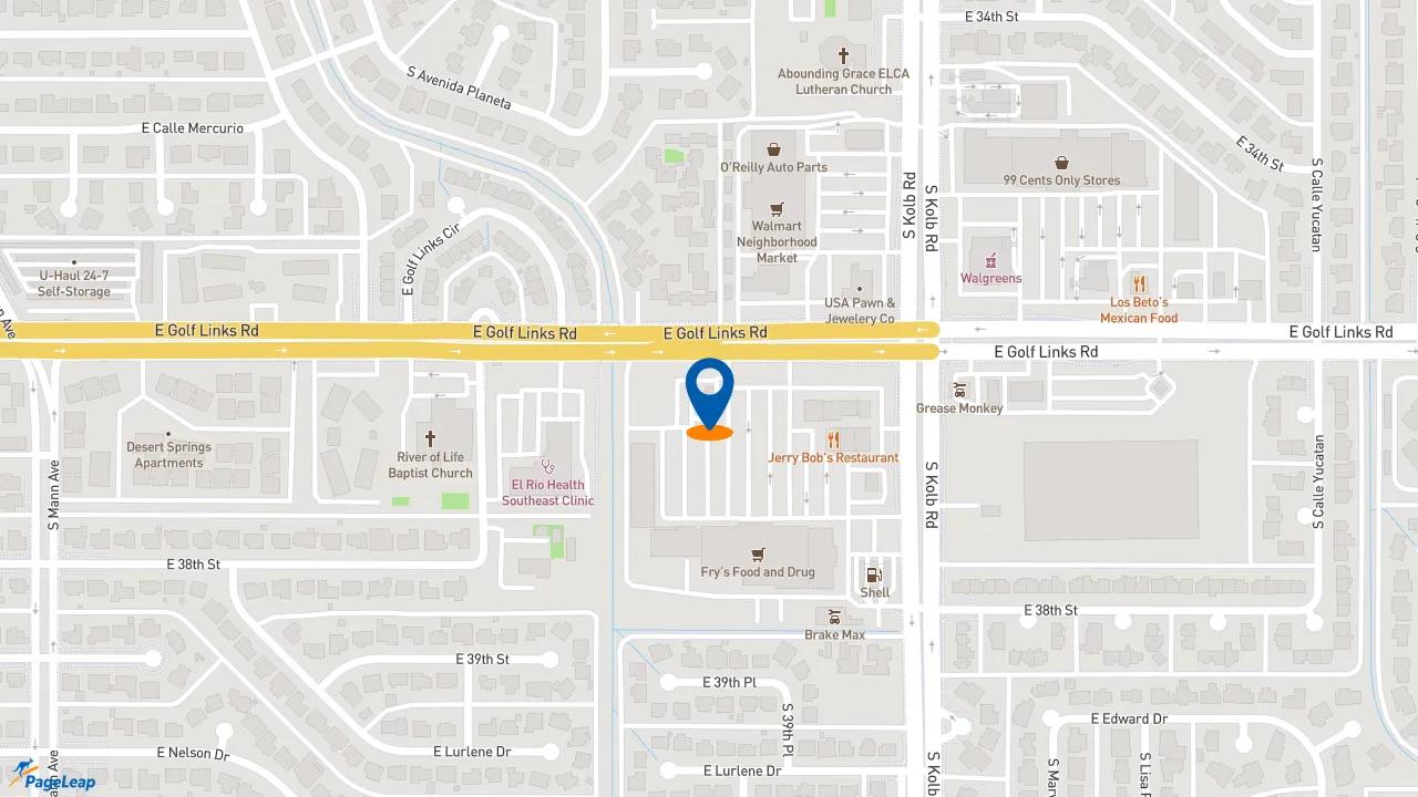 https://pageleap.com map showing location of Burger King in Tucson.