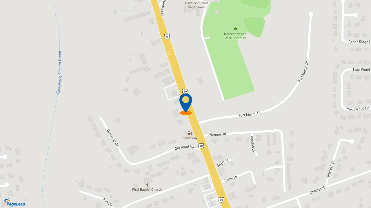 https://pageleap.com map showing location of Burger King in Havelock.