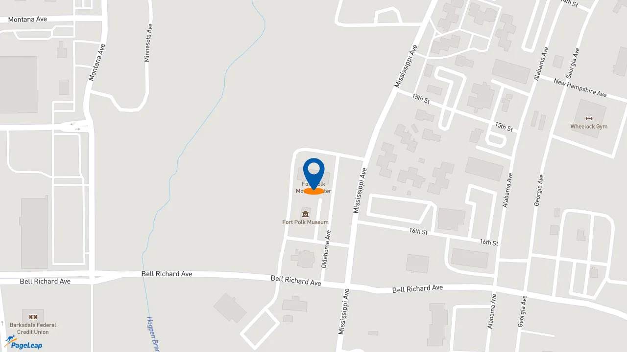 https://pageleap.com map showing location of Burger King in Fort Polk.